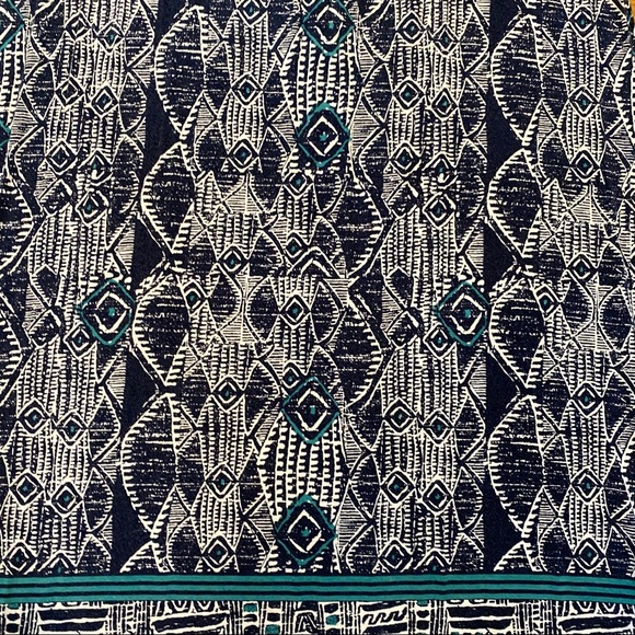 Maxi skirt! Tribal pattern blue and green wide waist - Picture 3 of 8